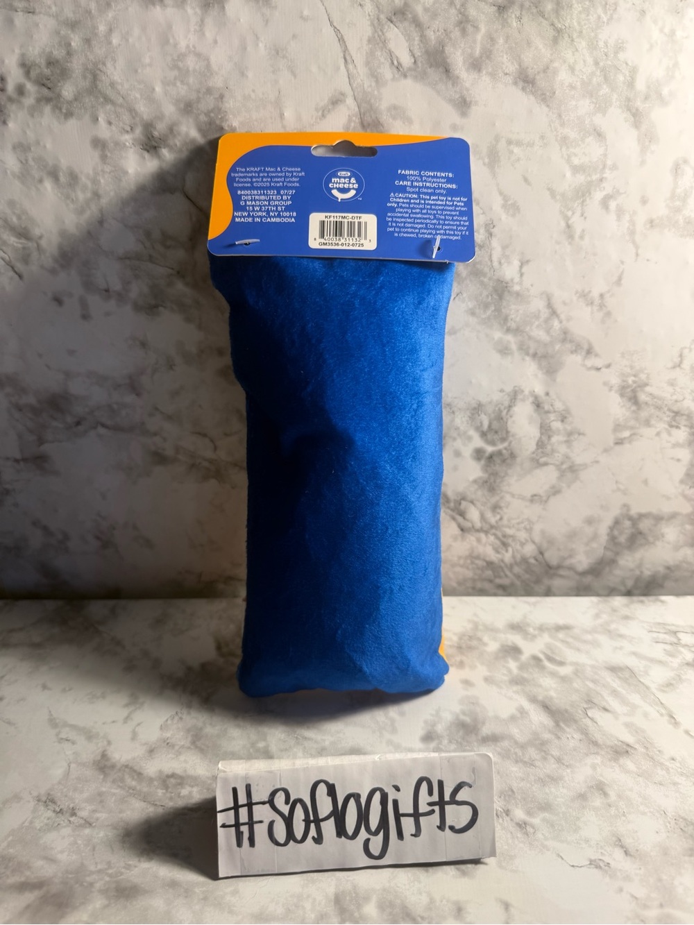 NWT Kraft Mac & Cheese Plush Dog Toy (squeaker) - Picture 2 of 2